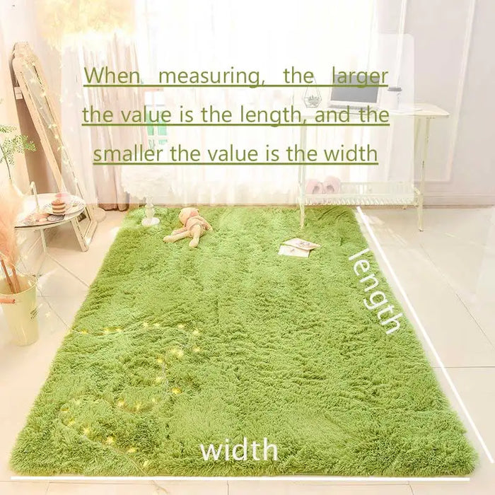 Tapis Luden vert doux pour le salon - Grand tapis pour enfants au design élégant pour chambre d'enfant et chambre à coucher