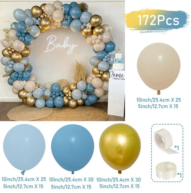 Kit de arco de guirnalda de globos para decoración de bodas y fiestas de cumpleaños para niños y adultos, bolas de látex para baby shower y revelación de género