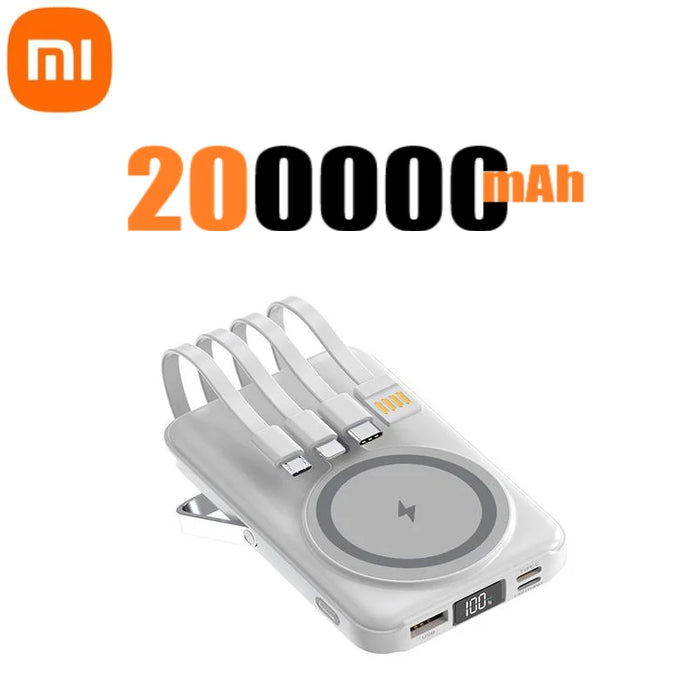 Xiaomi 22,5 W 200000 mAh cargador inalámbrico magnético Power Bank con soporte para teléfono para iPhone, Samsung y Huawei carga rápida