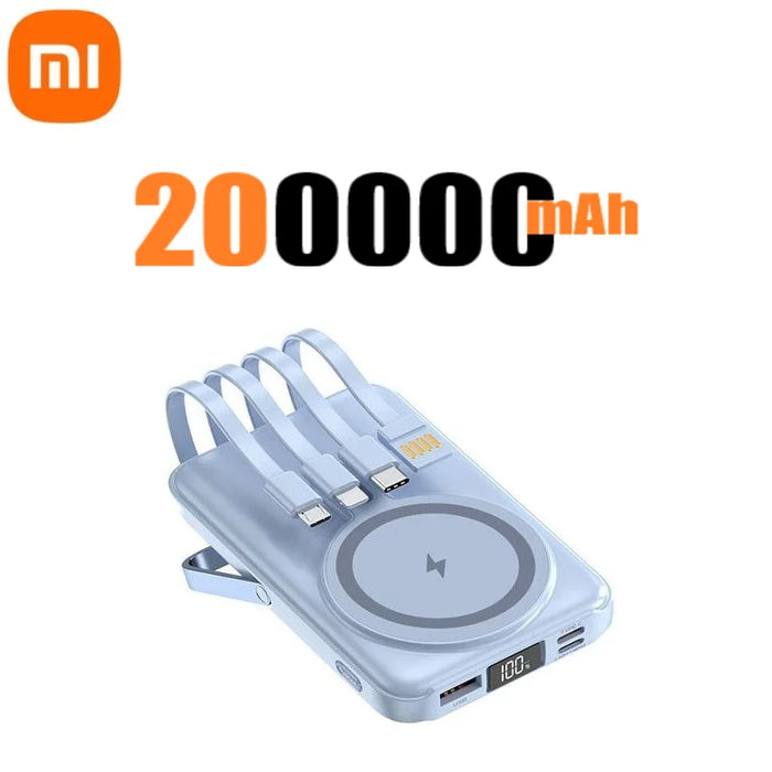 Xiaomi 22,5 W 200000 mAh cargador inalámbrico magnético Power Bank con soporte para teléfono para iPhone, Samsung y Huawei carga rápida