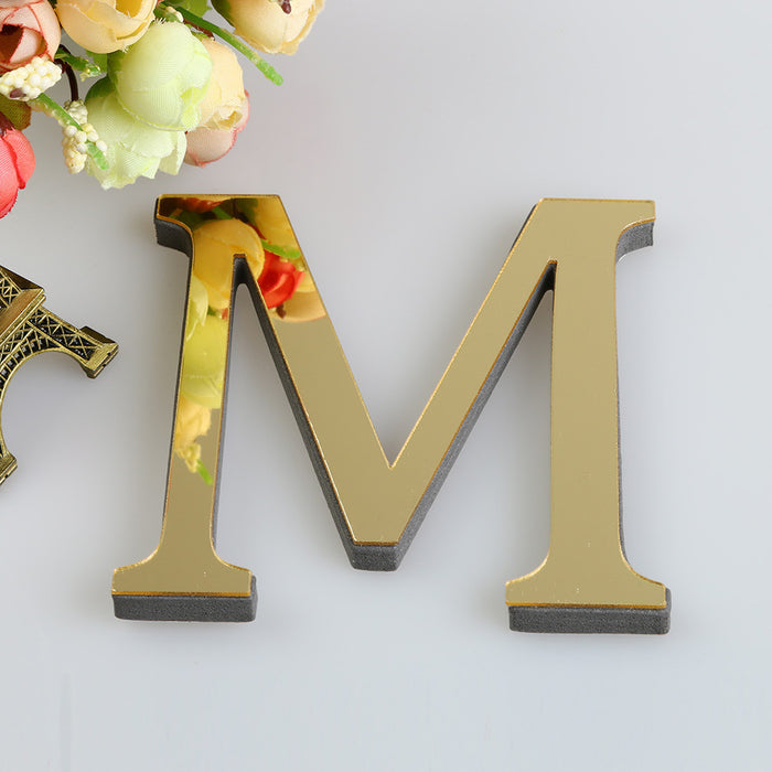 Autocollant mural 26 lettres miroir-autocollants acryliques 3D pour décoration créative de la maison, parfait pour les fêtes, mariages et noël, Style rétro