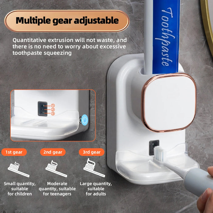 Distributeur de dentifrice intelligent avec 3 réglages – Capteur automatique, électrique mural et rechargeable par USB