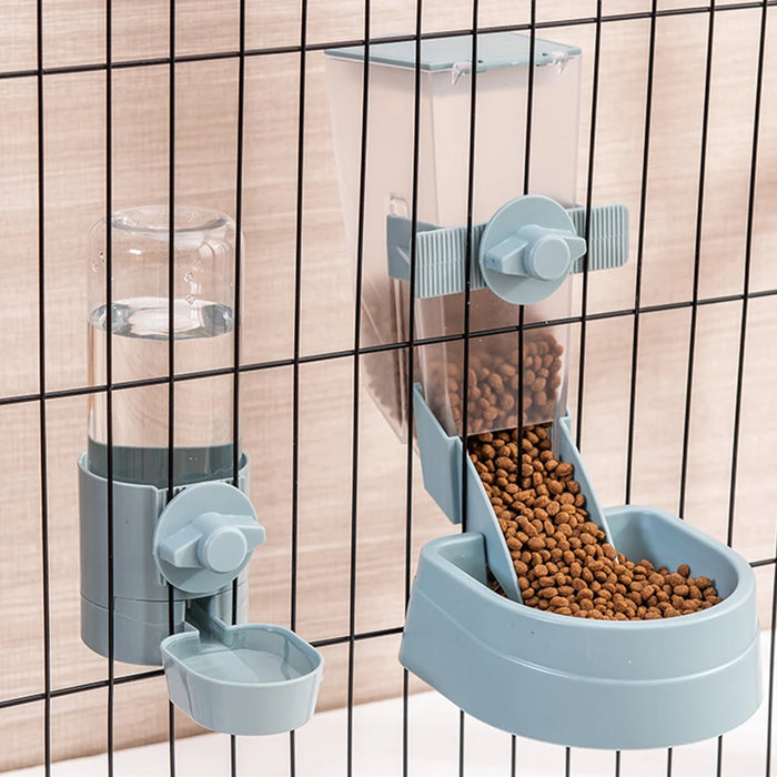 Abreuvoir automatique pour animaux de compagnie - Bouteille d'eau pour chiots, chats et lapins, distributeur, bol et mangeoire suspendue