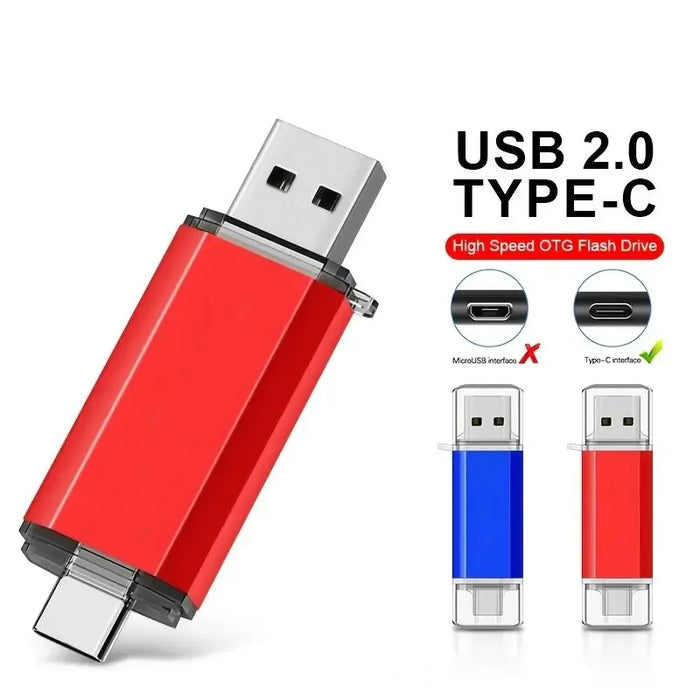 Ny 2 i 1 Type-C OTG 128GB 64GB USB Flash Drive - Snabb OTG Pendrive