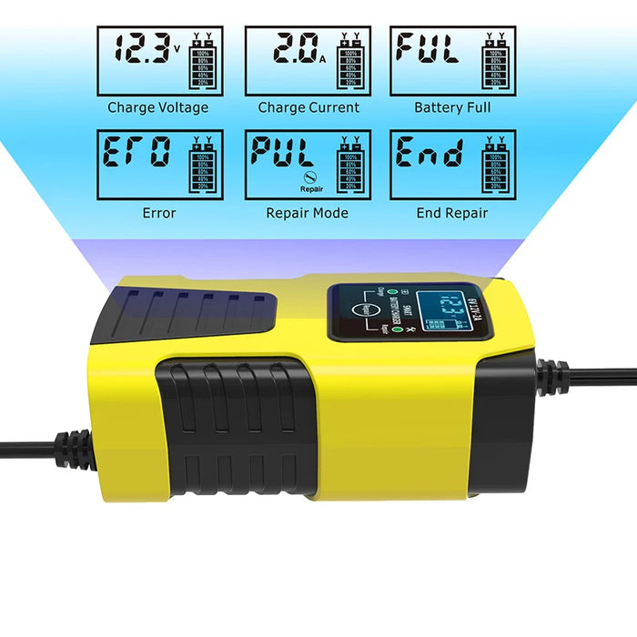 Cargador de Baterías Inteligente 6V/12V con Desulfatador - Carga Automática para Coche, Moto y Camión