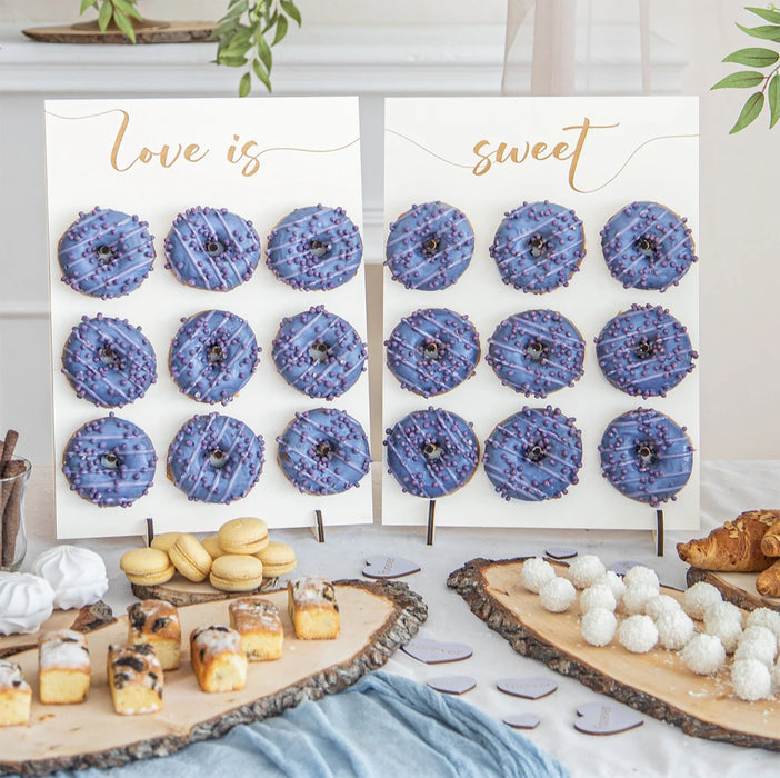 Decoración de Bodas de Madera - Expositor de Donuts para mesa de postres, perfecto para bodas, fiestas infantiles y baby showers