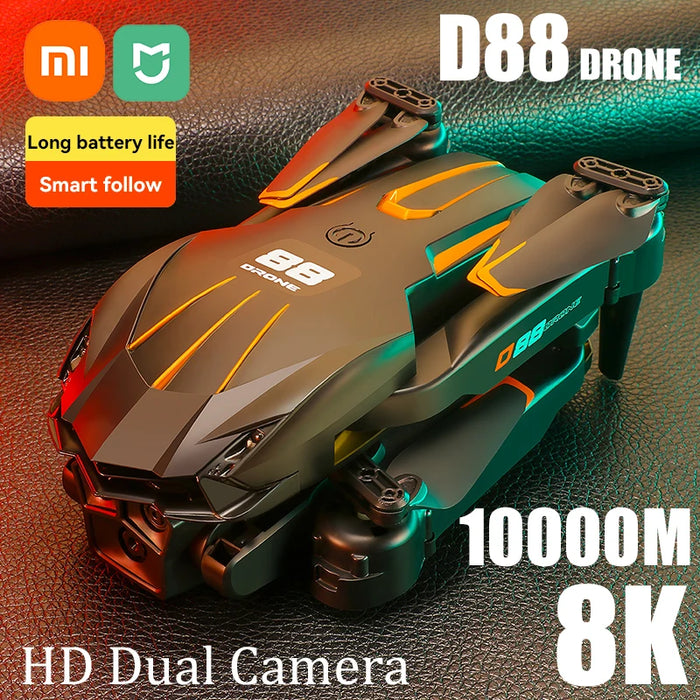 Xiaomi D88 Drohne 8K HD Dual-Kamera Professionelle Luftfotografie mit optischem Fluss, Schwebeflug, Gestensteuerung und faltbarem Quadrocopter