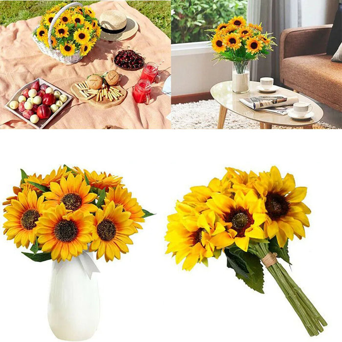 Lifelike Artificial Sunflowers for Home and Event Decoration