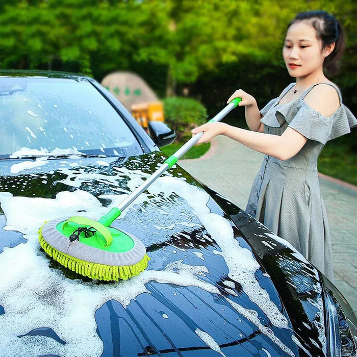 Brosse de lavage de voiture télescopique avec manche Long réglable, vadrouille Super absorbante pour le nettoyage des vitres et l'entretien de la voiture