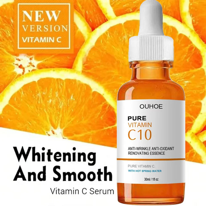 Gesichtsserum zur Faltenentfernung mit Vitamin C – straffend, straffend, feine Linien verblassend, Anti-Aging-Essenz, die die Haut aufhellt und nährt