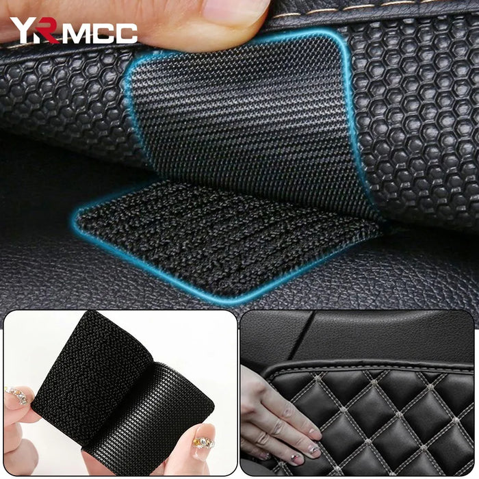 Caja de almacenamiento plegable para coche con soporte de piel sintética, gran capacidad para maletero, ordenado y ordenado con pegatinas antideslizantes