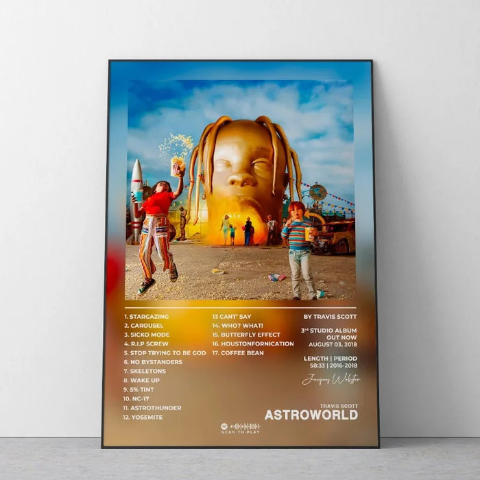 Travis Scott Rodeo/Astroworld – série de couverture d'album de musique, affiche artistique, peinture sur toile, impression de route pour décoration de salon et de maison