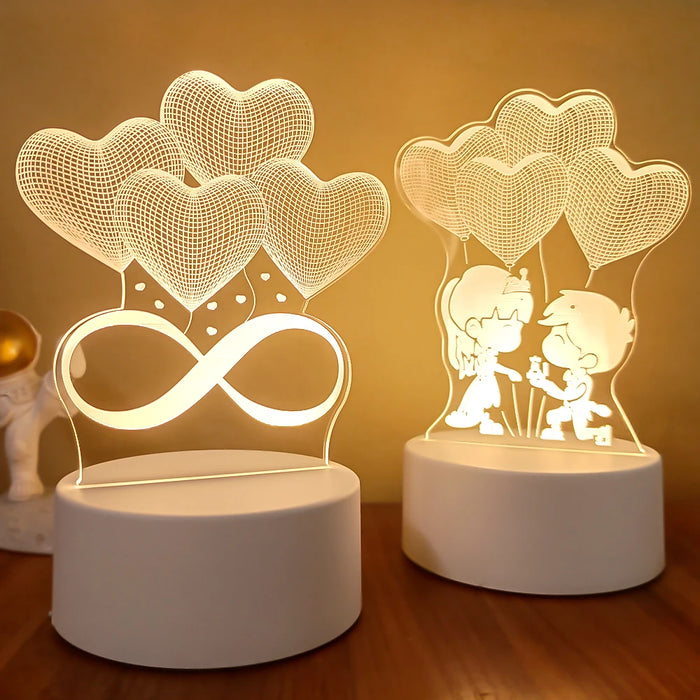 Lámpara de noche LED Sololander Creative 3D Illusions - Lámpara de mesa única para decoración del hogar con pantalla acrílica