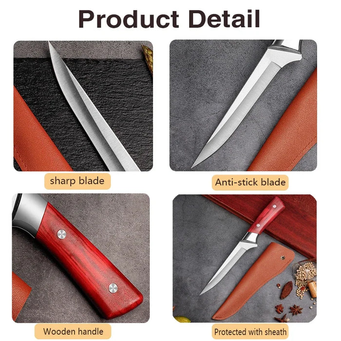 Cuchillo para trinchar carne de 6 pulgadas - Cuchillo duradero de acero inoxidable para carne y frutas