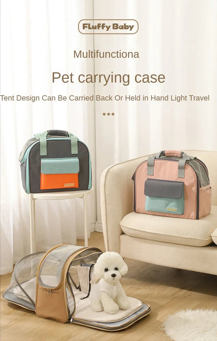 Bolsa transportadora para gatos de viaje - Mochila con túnel expandible y múltiples correas para hombros para perros