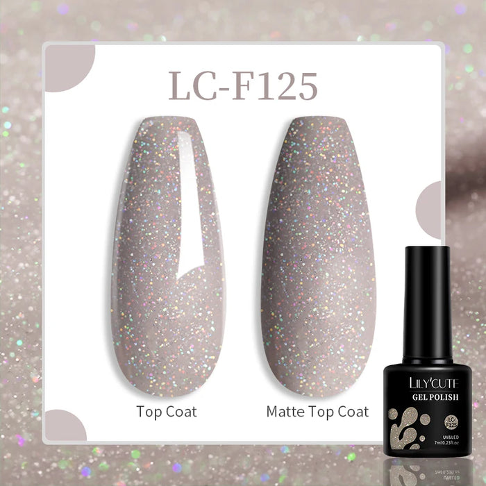 LILYCUTE 129 Farben 7 ml Nagel-Gel-Nagellack – semi-permanente Nagelkunst und Maniküre mit Soak-Off-LED-UV-Gel-Nagellack