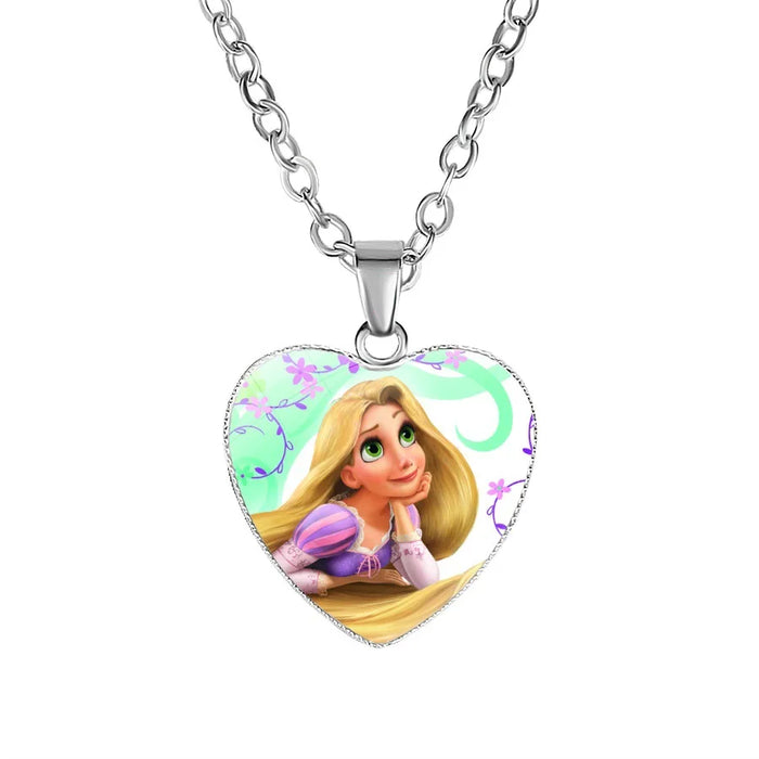 Disney Frost Moana trenzado Aladdin collar corazón encanto princesa accesorios niños regalos