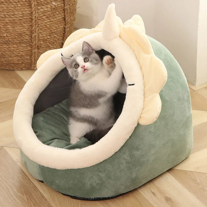 Cat and Dog Tent Bed - Self-Heating Cat House, Comfortable and Washable Folding Pet Bed