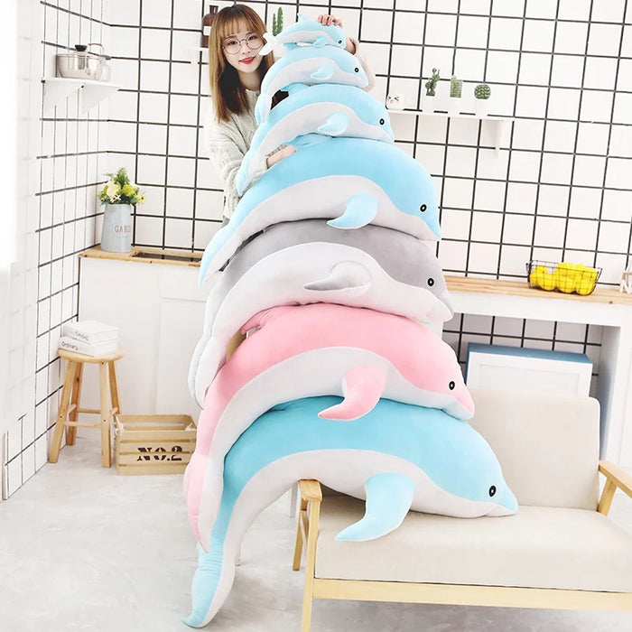 Almohada de felpa con delfines Kawaii, juguete de peluche suave para niños, regalo perfecto y almohada para dormir de 30/50CM