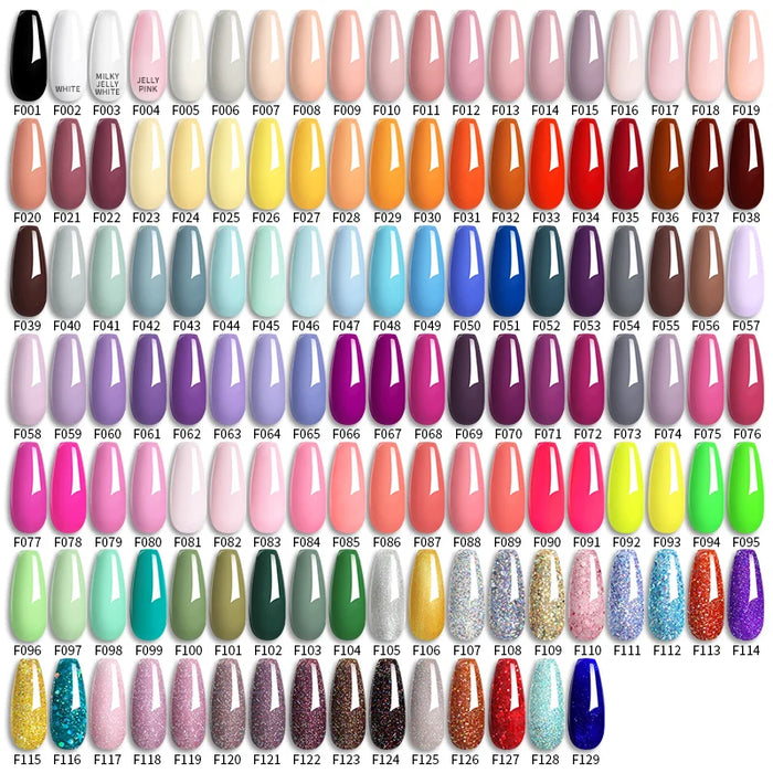 LILYCUTE 129 Farben 7 ml Nagel-Gel-Nagellack – semi-permanente Nagelkunst-Maniküre zum Einweichen von LED-UV-Gel-Nagellack