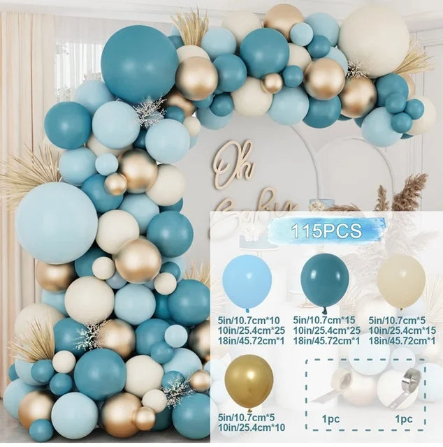 Kit de arco de guirnalda de globos para decoración de bodas y fiestas de cumpleaños para niños y adultos, bolas de látex para baby shower y revelación de género