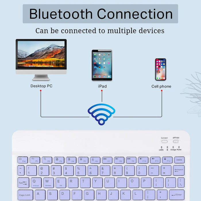 Tragbare Bluetooth-Tastatur und -Maus für iPad, Telefon und Tablet – kabellose Mini-Tastatur für Samsung und Xiaomi Android