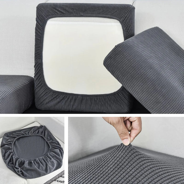 Housse de canapé Jacquard pour coussins d'assise - Housse de meuble élastique pour salon, amovible et lavable en machine 1 pièce