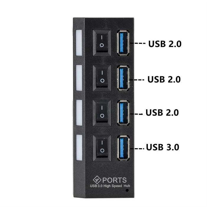 Hub USB 3,0, divisor de concentrador USB, concentrador Multi USB 3,0, divisor de concentrador de 4/7 puertos múltiples con adaptador de corriente, accesorios de ordenador, concentrador para PC