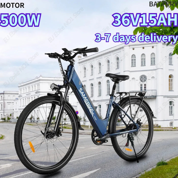 Bicicleta eléctrica con motor de alta potencia de 500W, batería de litio de 36V15AH para viajes por la ciudad, bicicleta eléctrica con marco de aluminio de 27,5 pulgadas