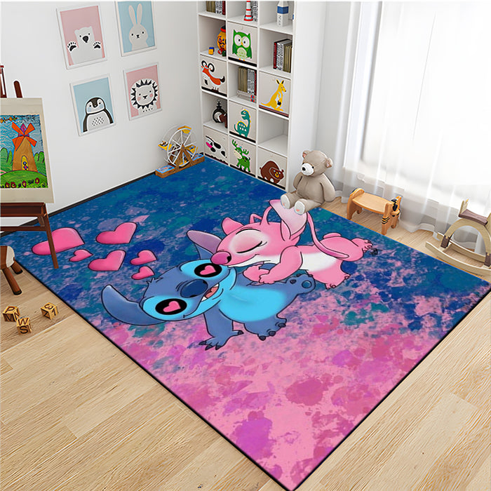 Grands tapis de dessin animé Disney Fashion Stitch, impression 3D, pour la maison, le salon, la chambre d'enfants, le canapé et le sol