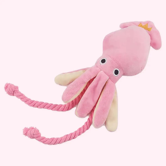 Supet Pet Octopus - Juguete de cuerda de peluche, duradero, divertido e interactivo para uso en interiores y exteriores