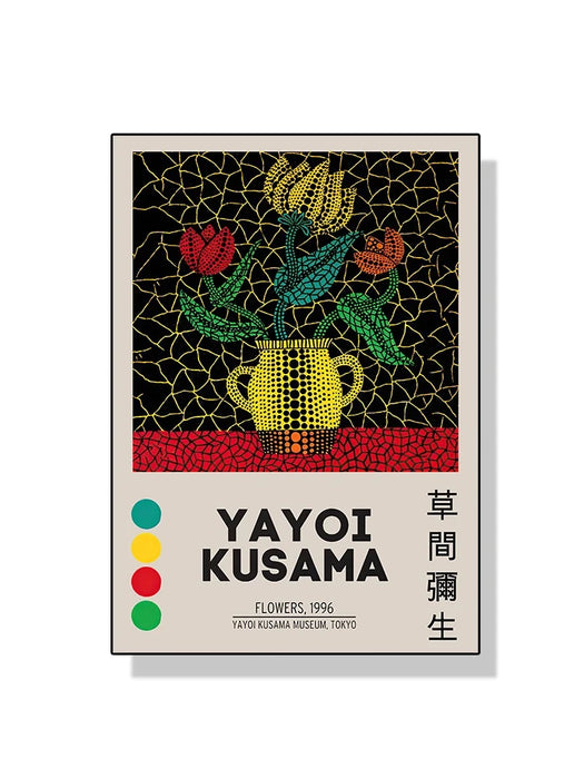 Yayoi Kusama – affiche d'art mural avec fleurs de citrouille, peinture sur toile abstraite imprimée pour décoration de maison moderne