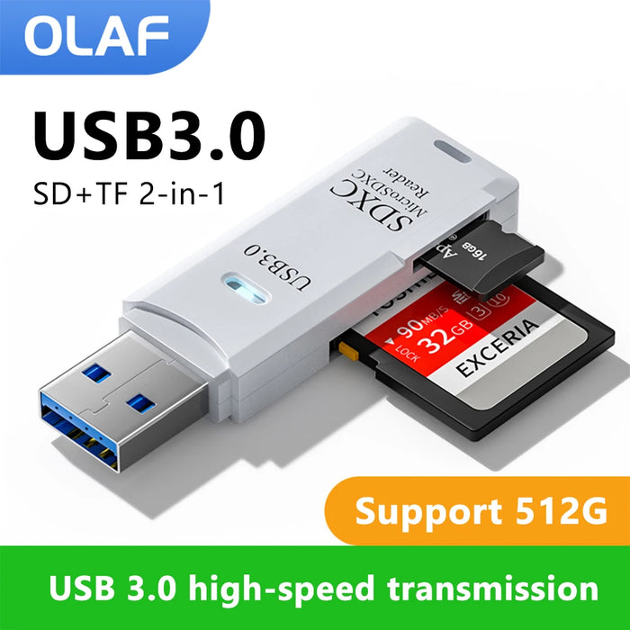 Hochgeschwindigkeits-2-in-1-USB-Kartenleser für Micro SD und TF – perfekt für PC und Laptop