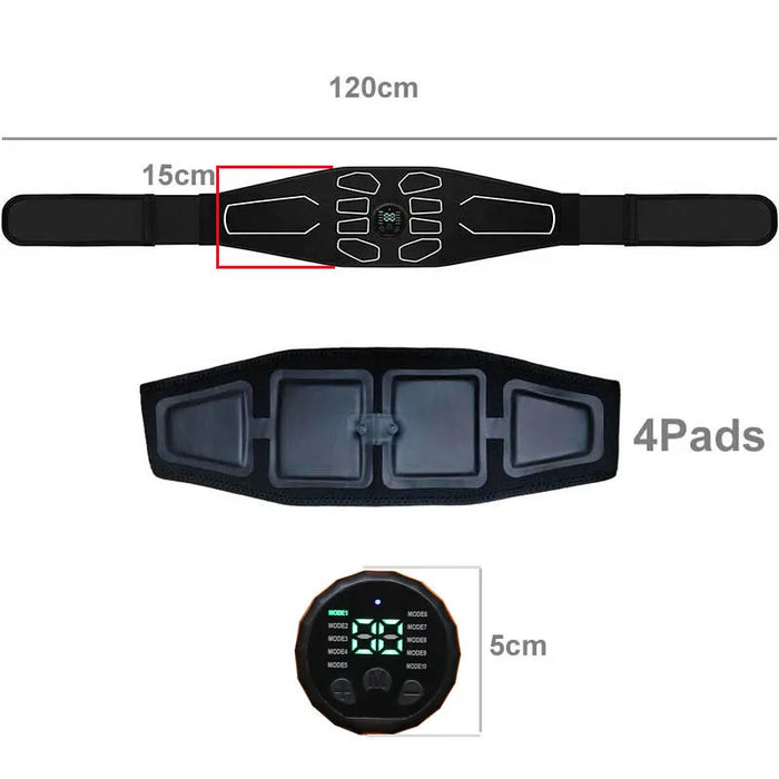 Estimulador muscular abdominal eléctrico portátil: cinturón tonificante abdominal para uso doméstico y de oficina, herramienta de masaje adelgazante