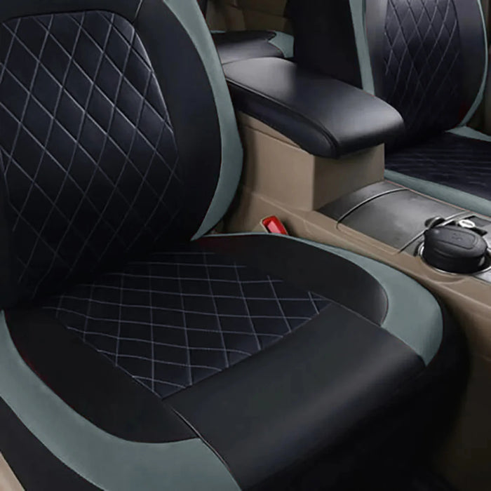 Funda de asiento de coche de piel sintética impermeable de cobertura total para todas las estaciones, ajuste universal para sedán, SUV y camioneta