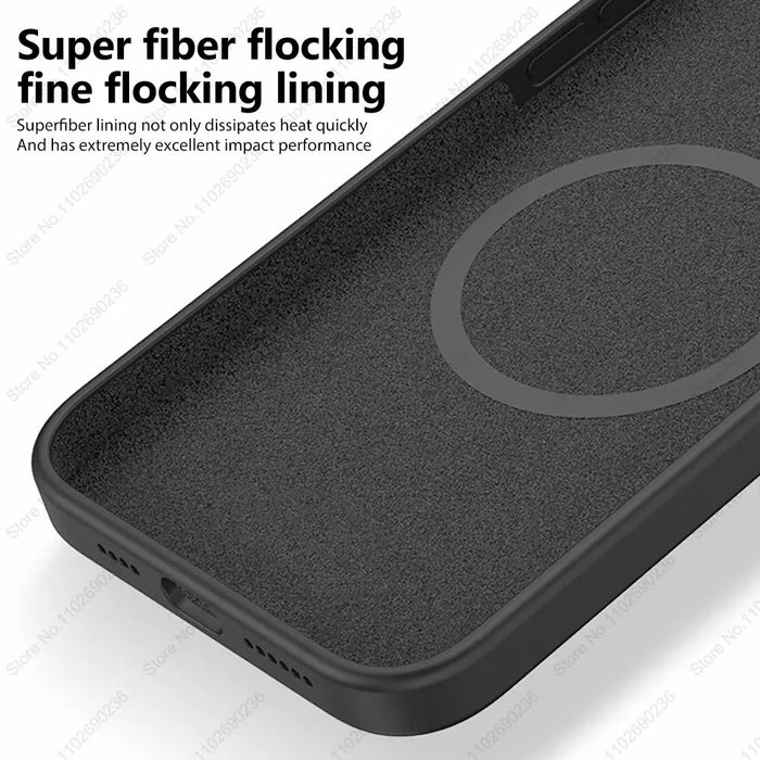 Magnetic Silicone Case for Magsafe Wireless Charging for iPhone 15 14 13 12 Pro Max Plus - Soft and Shockproof Phone Accessory