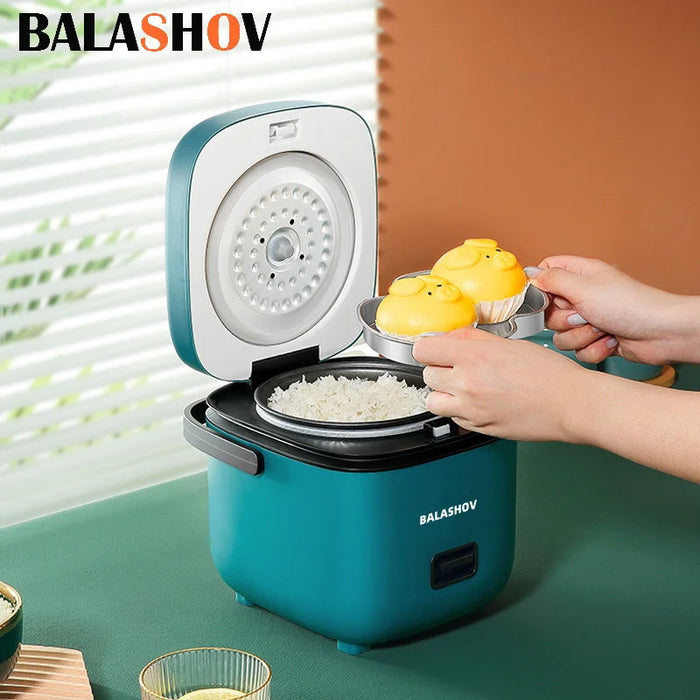 Compact Electric Rice Cooker for 1-2 People - 1.2L Automatic Kitchen Machine with Steam Cabinet