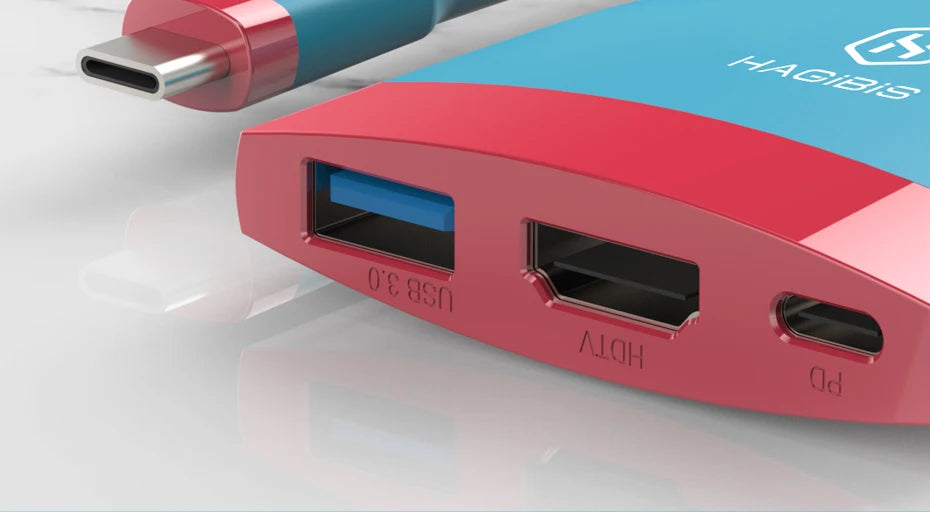 Hagibis Switch Dock TV Dock SWC01 Estación de acoplamiento portátil USB C a 4K HDMI USB 3.0 Hub para Nintendo, portátiles, PC y iPad