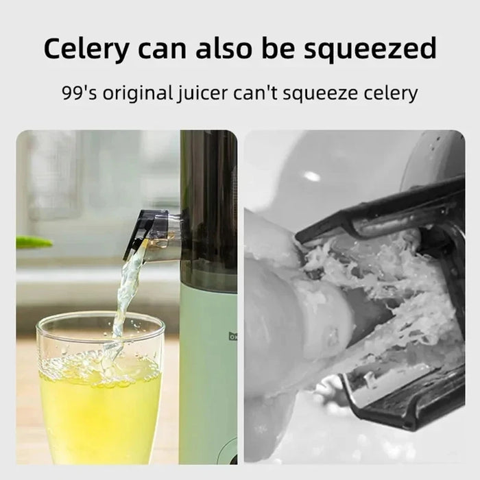 Compact Slow Juicer for Home - Automatic Multifunctional Fruit Juicer with Residue Separation