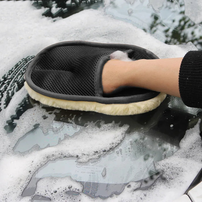 Guante suave de lana de microfibra para el cuidado del coche para limpiar coches y motocicletas con herramienta para el cuidado de la pintura