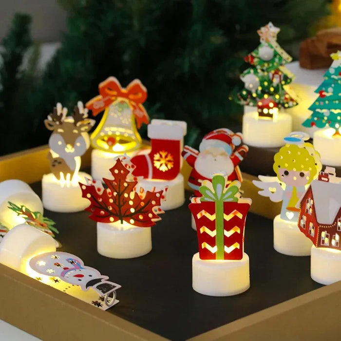 Décorations en toile du père noël LED pour la maison 2024, ornements de noël en toile pure, cadeaux de noël et cadeaux du nouvel an