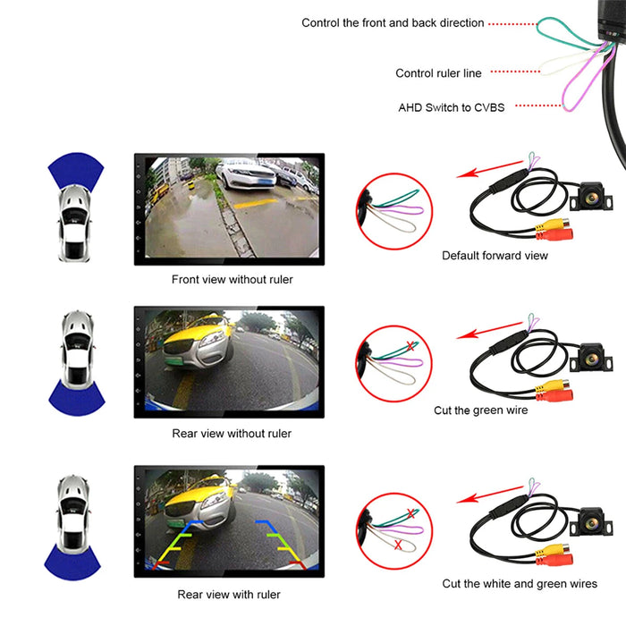 Caméra de recul pour voiture avec image claire 1080P et grand angle de 170 degrés, petite caméra de recul réglable sans interférence