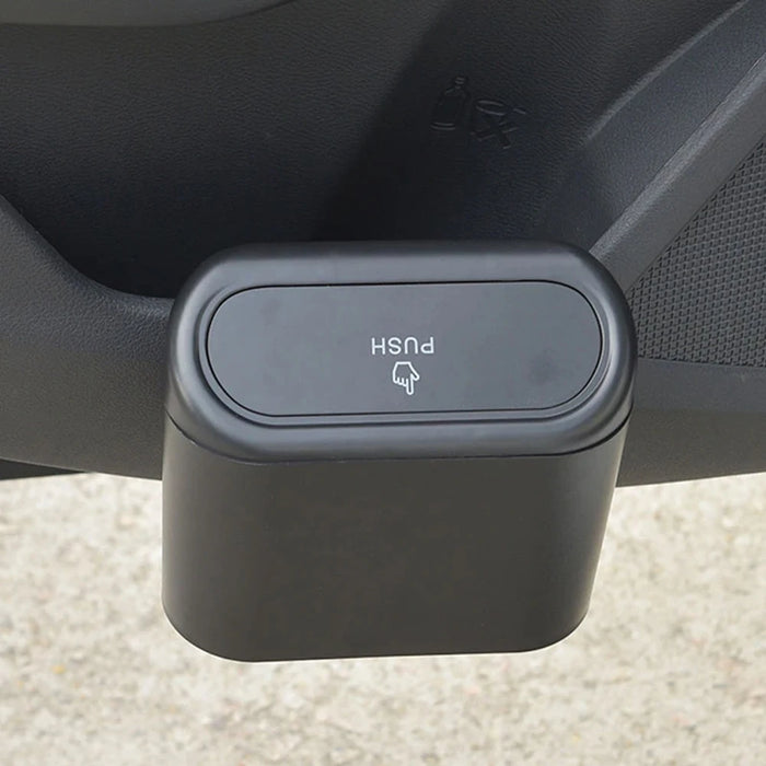 Boîte de rangement et de ferraille de voiture compacte de 1 l, conteneur à ordures poussant avec support de serrage pour porte et siège, accessoires de voiture