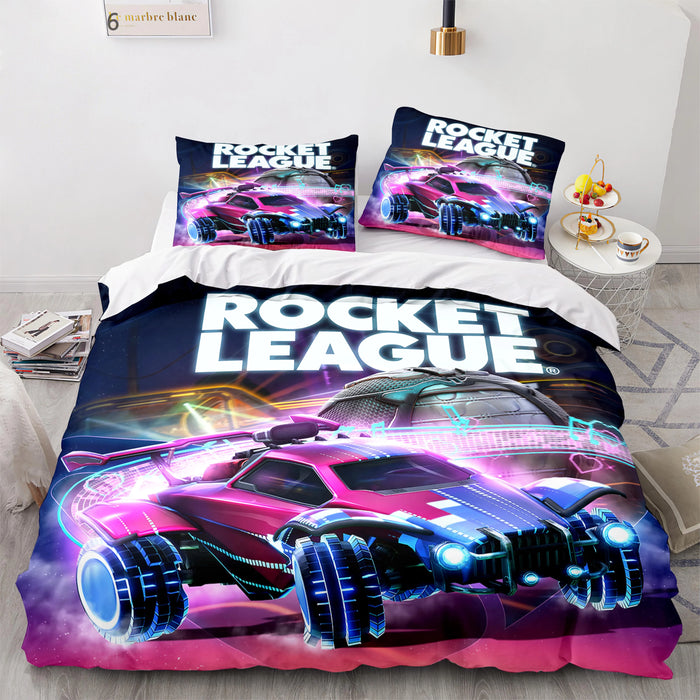 Bettwäsche-Set „Rocket League“ – Bettbezug für Kinderzimmer, Einzel-, Doppelbett-, Queen-Size- und King-Size-Größe, Automotiv