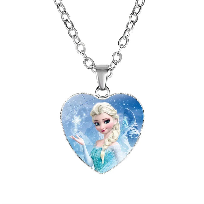 Disney Frost Moana trenzado Aladdin collar corazón encanto princesa accesorios niños regalos