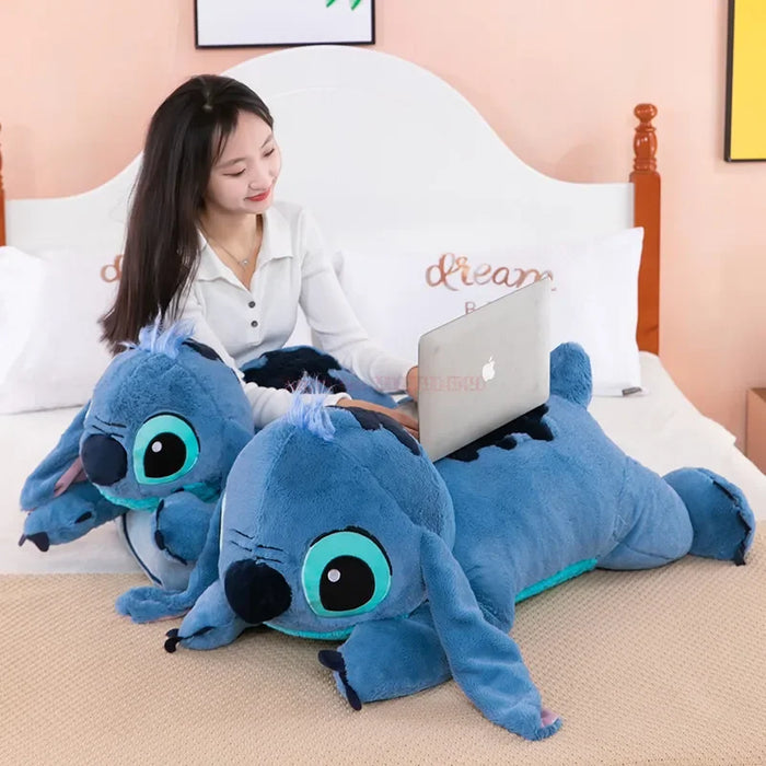 Disney 45/60/80cm Stitch Animal relleno Lilo & Stitch muñeca de hielo suave almohada suave soporte propenso azul oscuro/claro Linda Idea de regalo