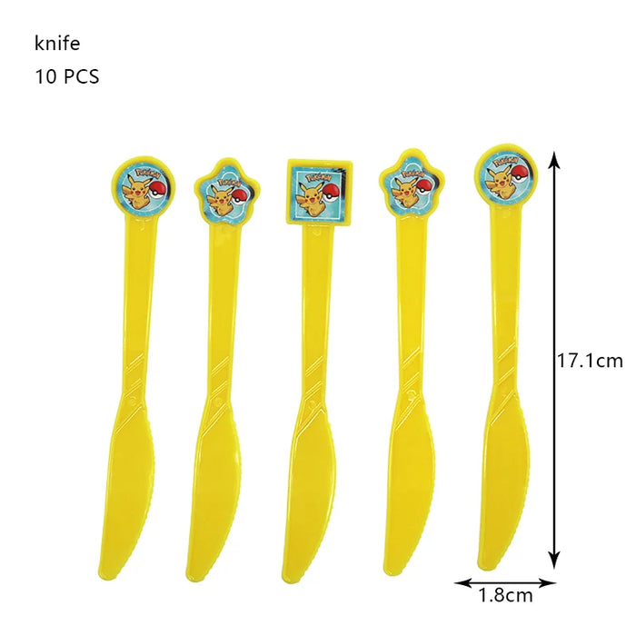 Essentiels de fête d'anniversaire sur le thème de Pikachu – Kit de ballons Lightning Pikachu, vaisselle, bannières et toile de fond pour fête d'enfants