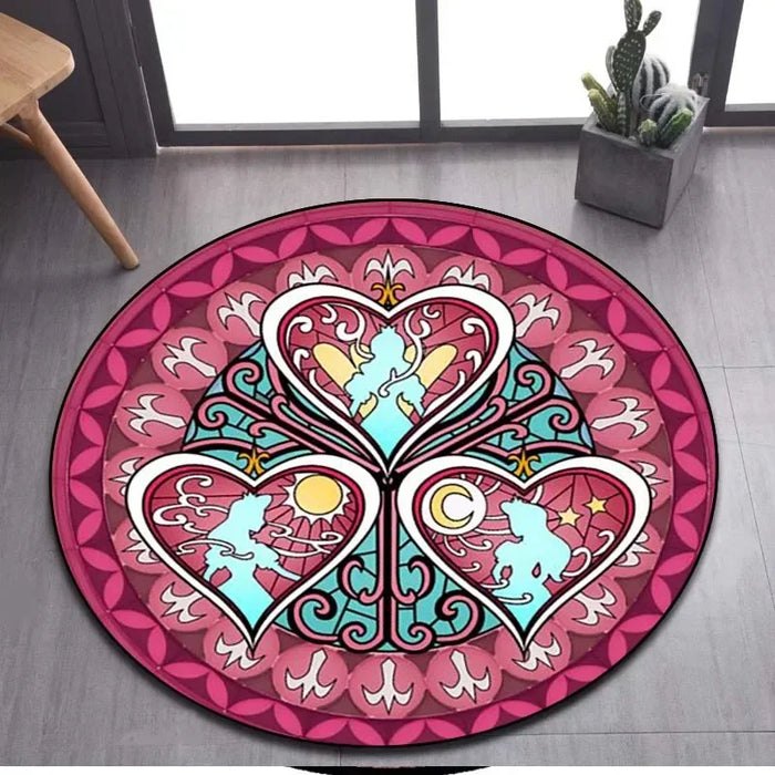 Tapis rond à motif de dessin animé Kingdom Hearts pour la maison, tapis de sol antidérapant pour salon, salle de bain et cuisine