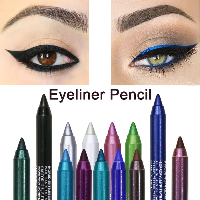 Wasserfester Eyeliner-Stift für langanhaltendes Make-up – pigmentierter Lidschatten und Liner für Frauen, modische Farben und Make-up-Tools