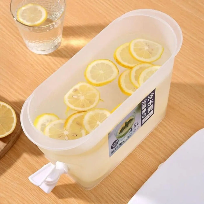 3,5 l Wasserbehälter mit Wasserhahnsystem – perfekt für Früchtetee und Limonade, kühlschrankfreundlicher Getränkespender